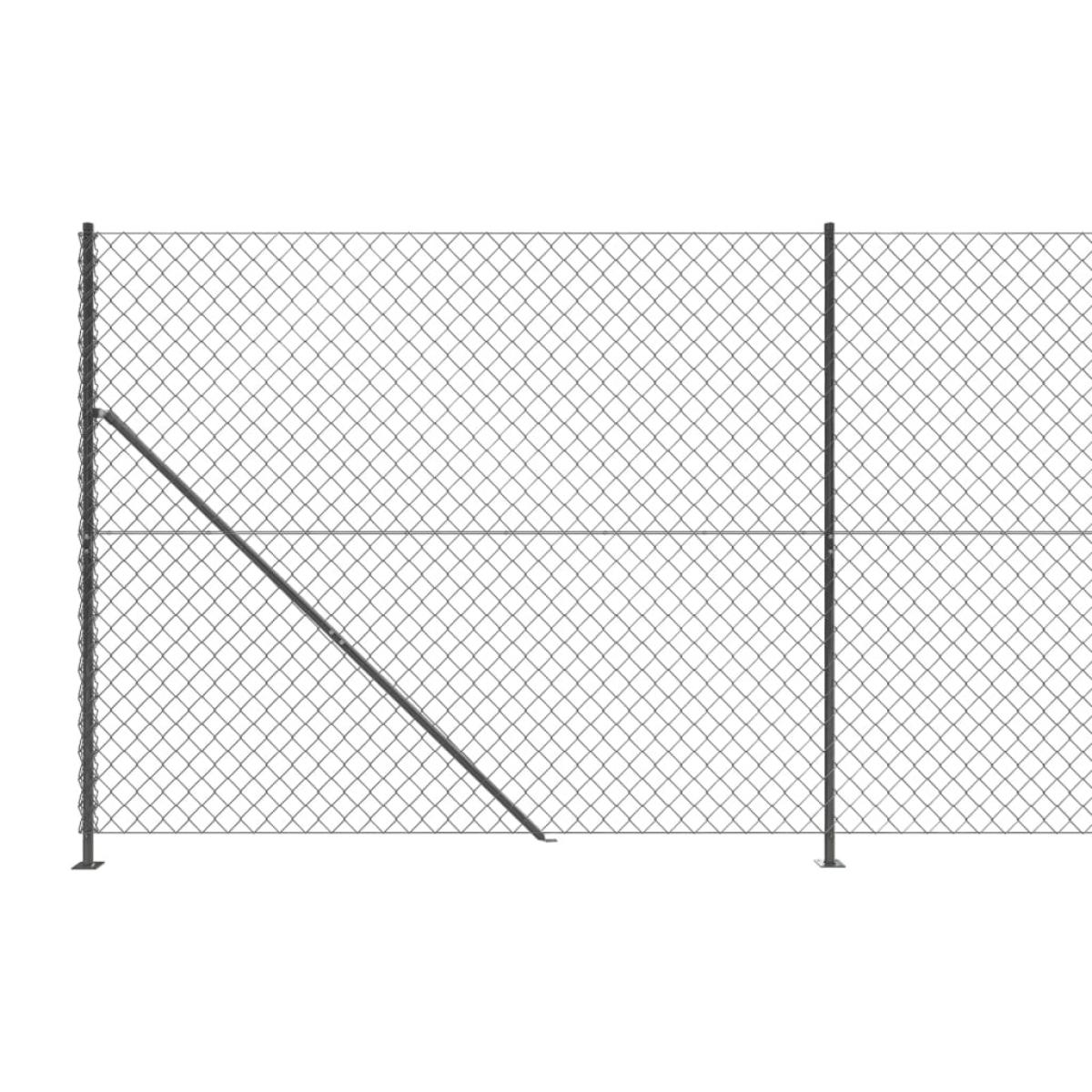 Cerca de alambre con brida gris antracita 1,6x10 m