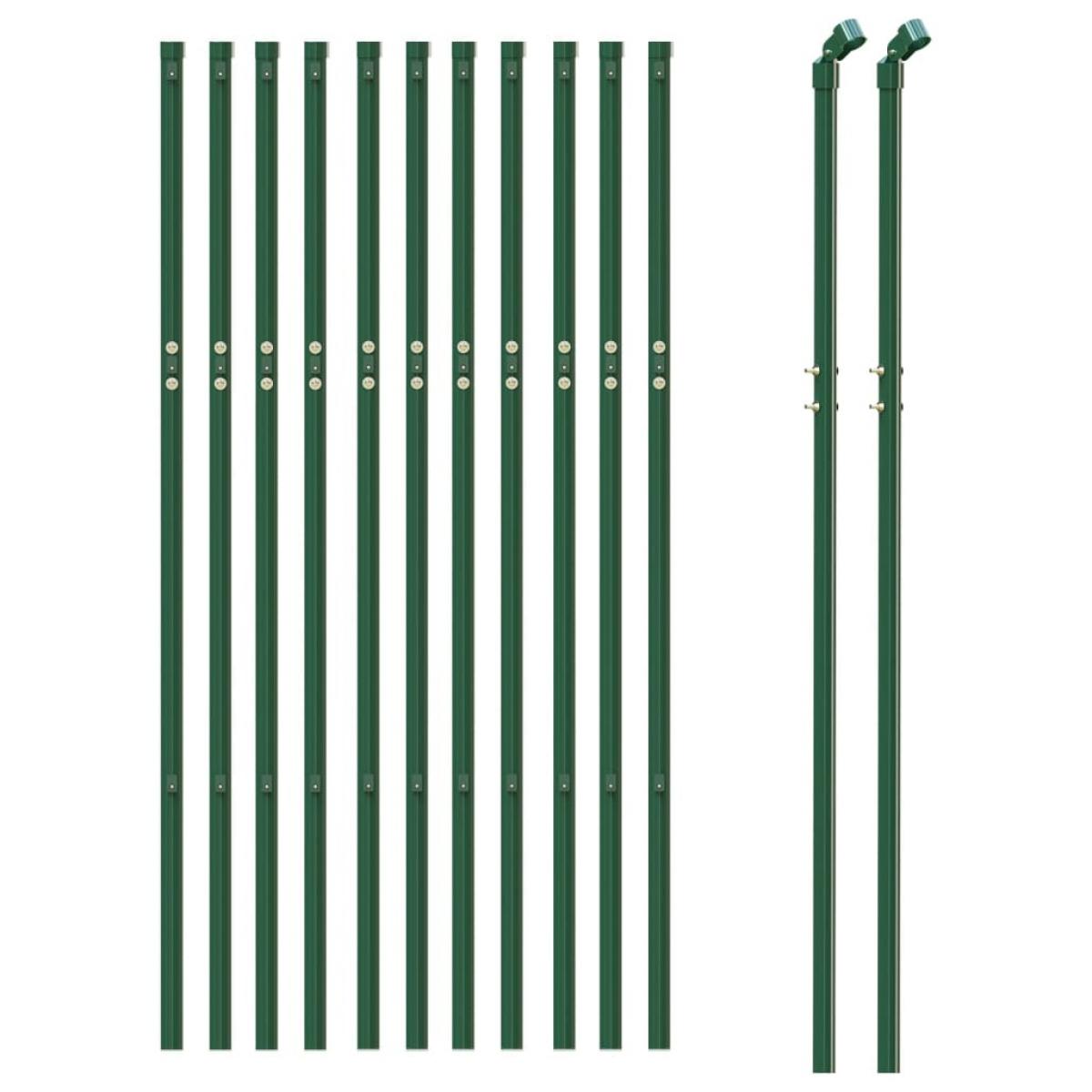 Cerca de alambre de acero galvanizado verde 0,8x25 m