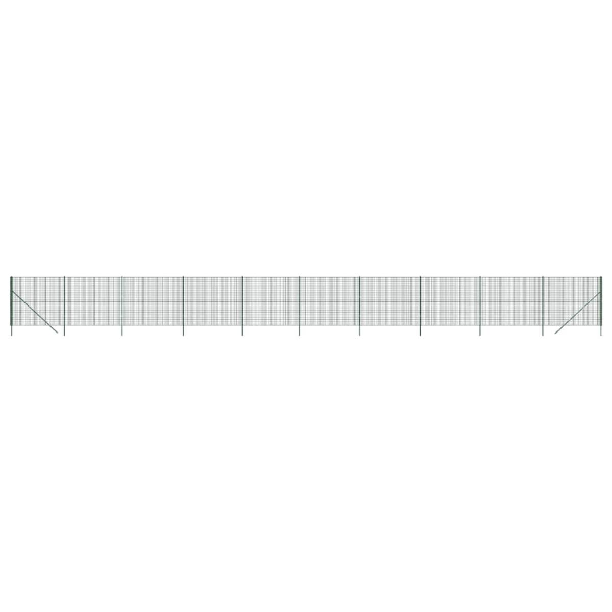 Cerca de alambre de acero galvanizado verde 2,2x25 m