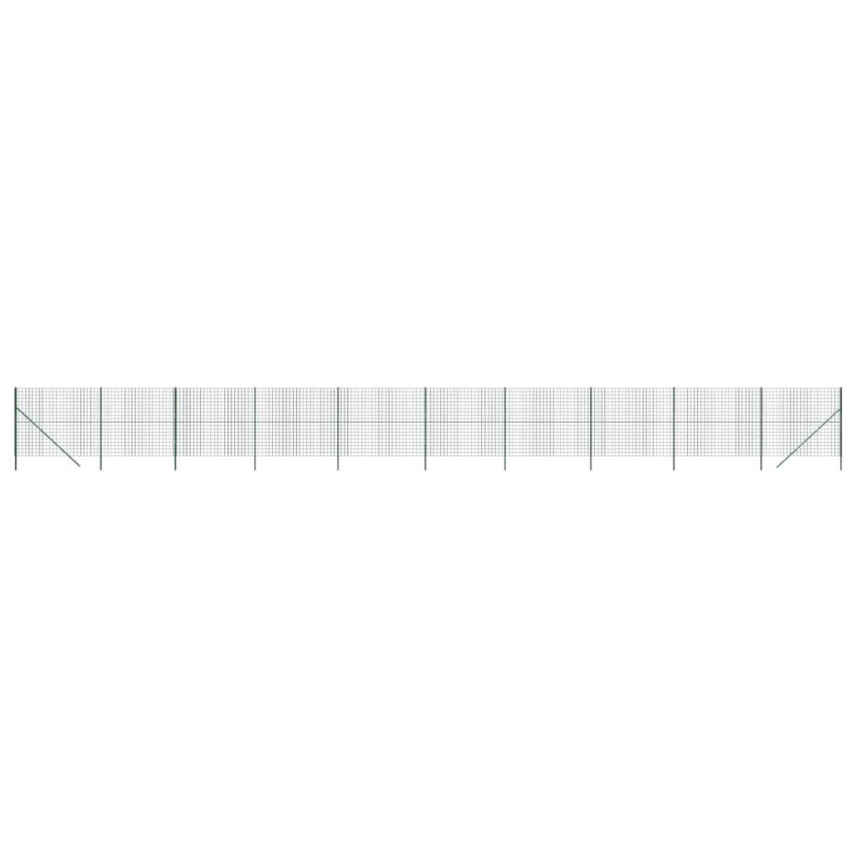 Cerca de alambre de acero galvanizado verde 2x25 m