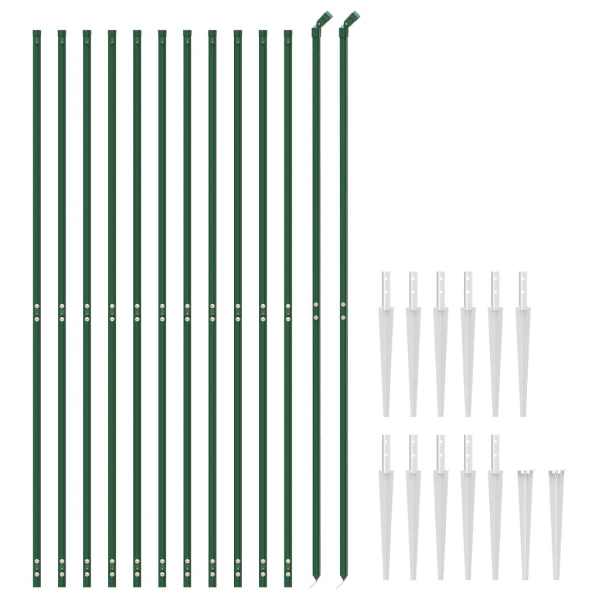Cerca de alambre con pinchos de anclaje verde 2x25 m