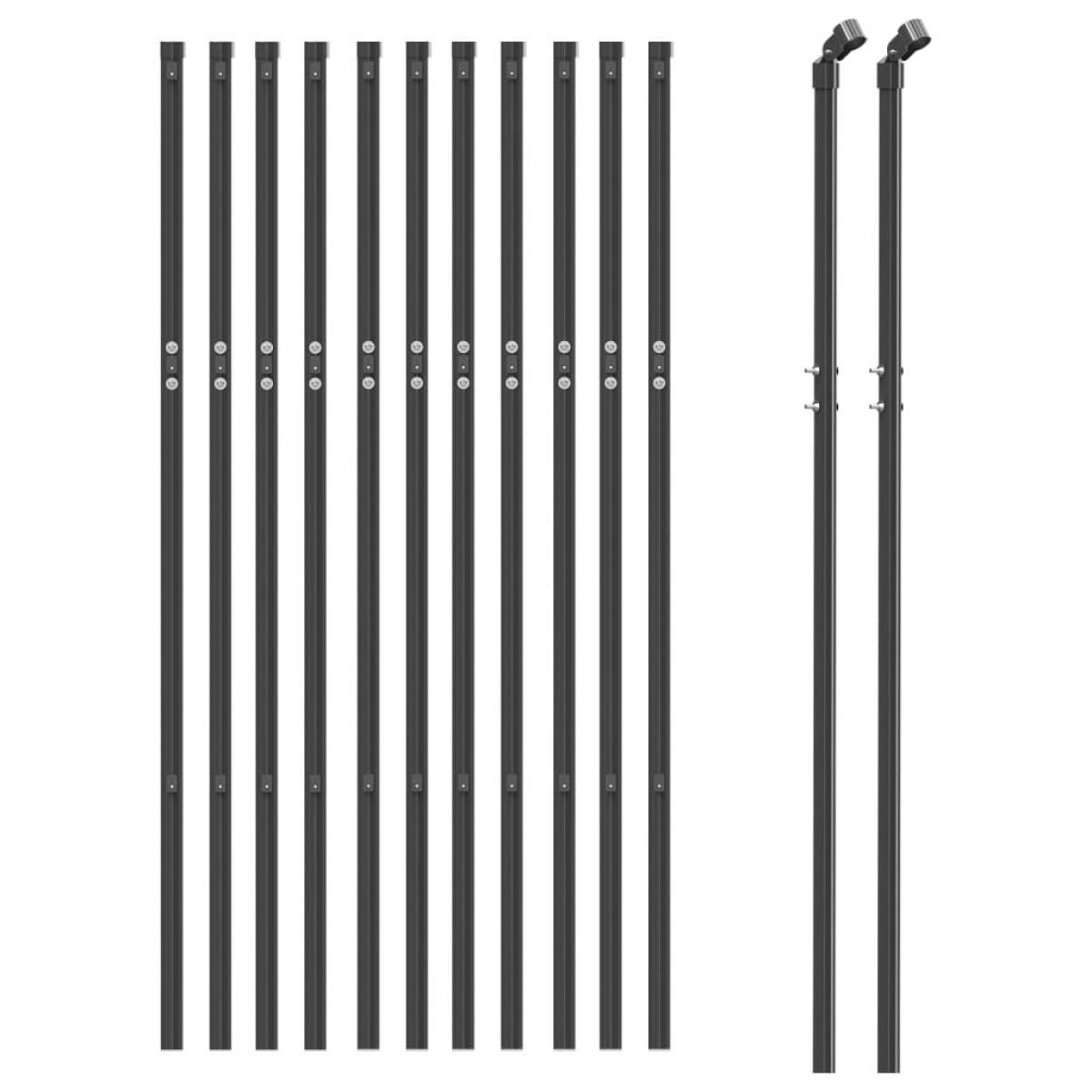 Cerca de alambre de acero galvanizado gris antracita 1x25 m