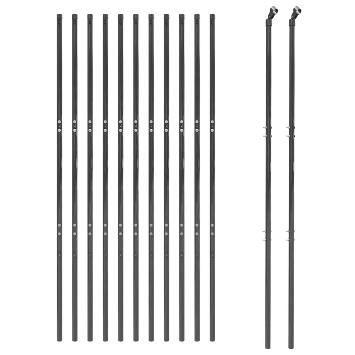 Cerca de alambre de acero galvanizado gris antracita 1,6x25 m