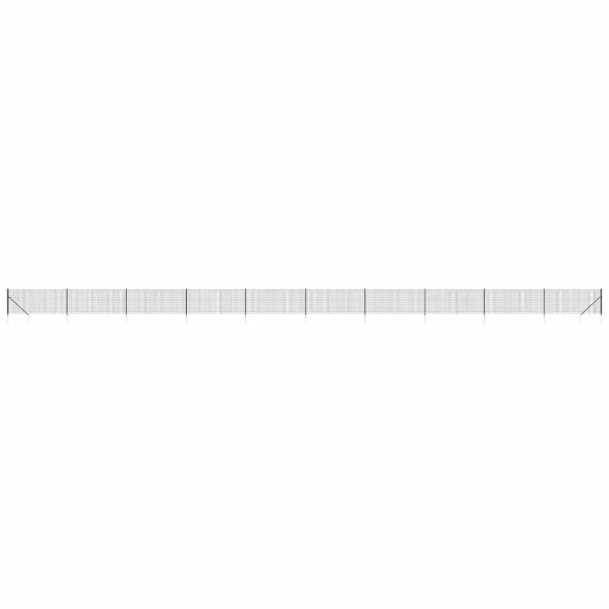 Cerca de alambre con pinchos de anclaje gris antracita 0,8x25 m