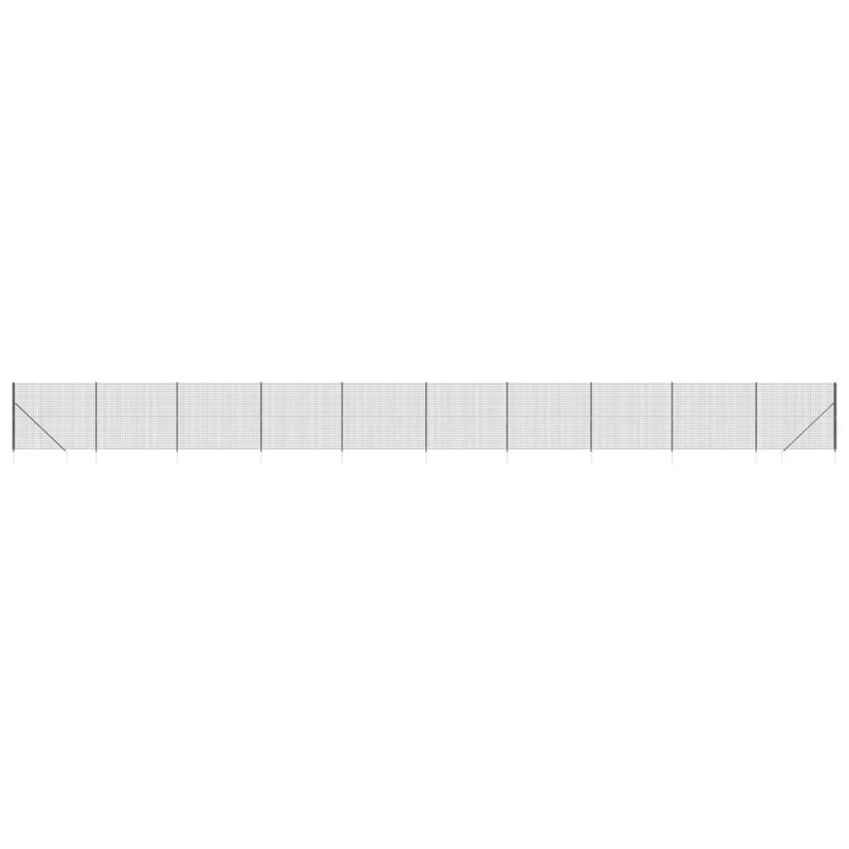 Cerca de alambre con pinchos de anclaje gris antracita 2,2x25 m