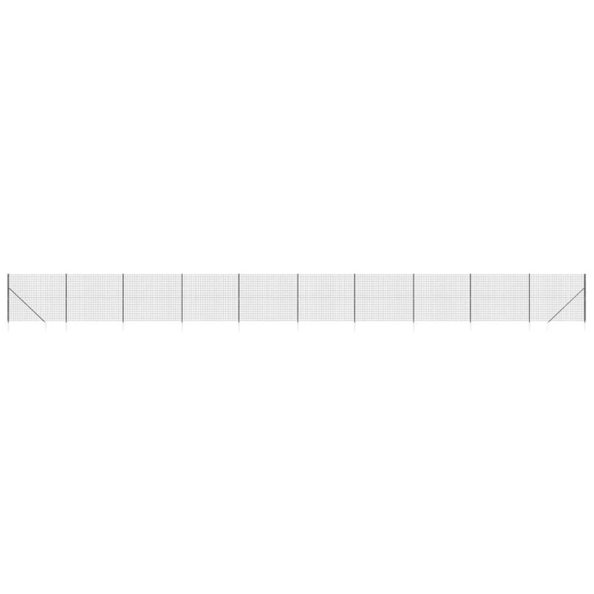 Cerca de alambre con pinchos de anclaje gris antracita 1,8x25 m