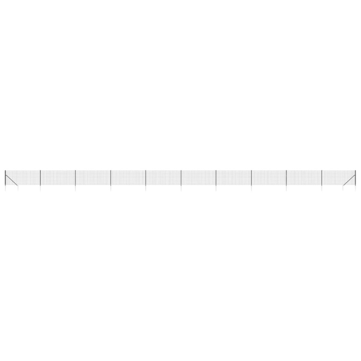 Cerca de alambre con pinchos de anclaje gris antracita 1x25 m