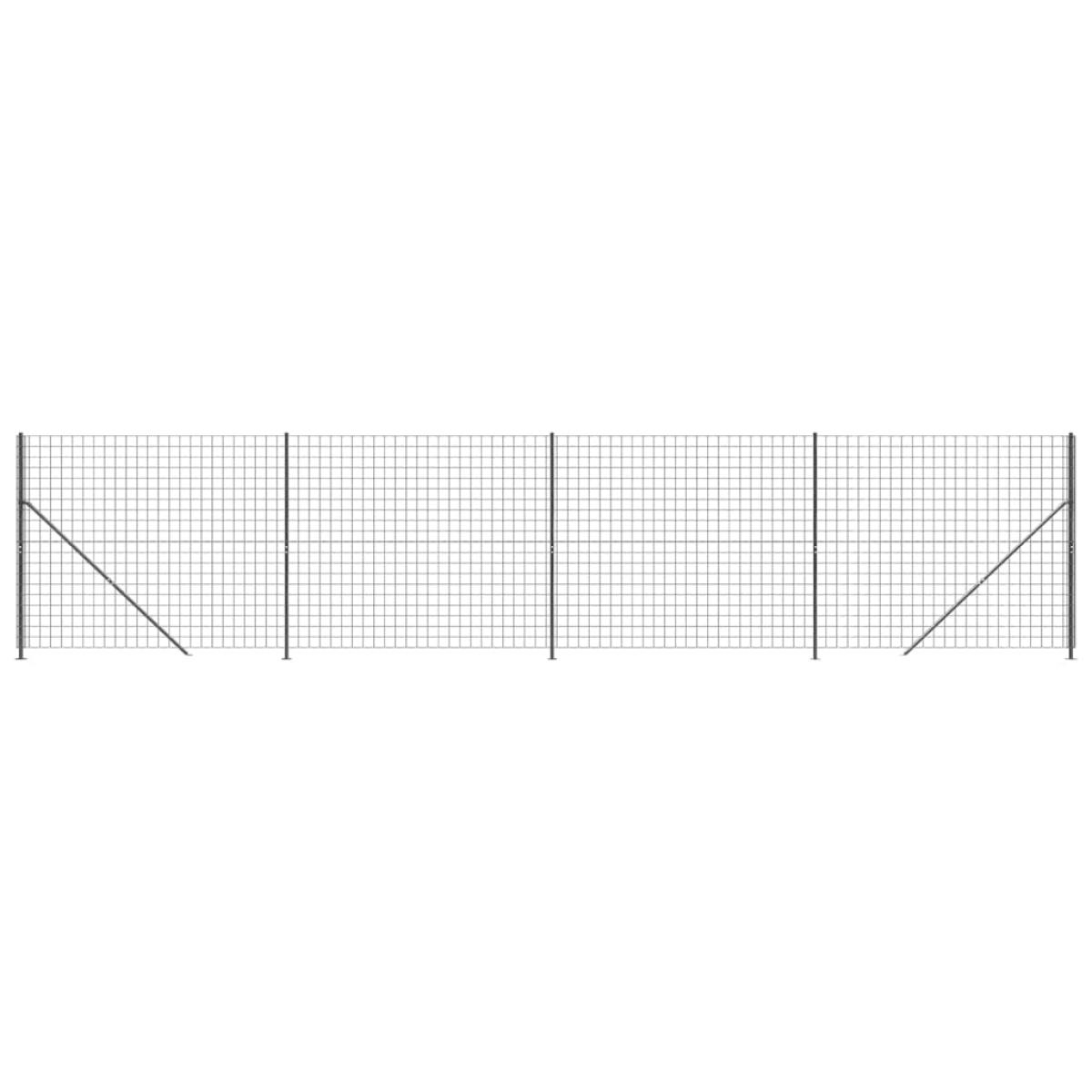 Cerca de alambre con brida gris antracita 1,8x10 m