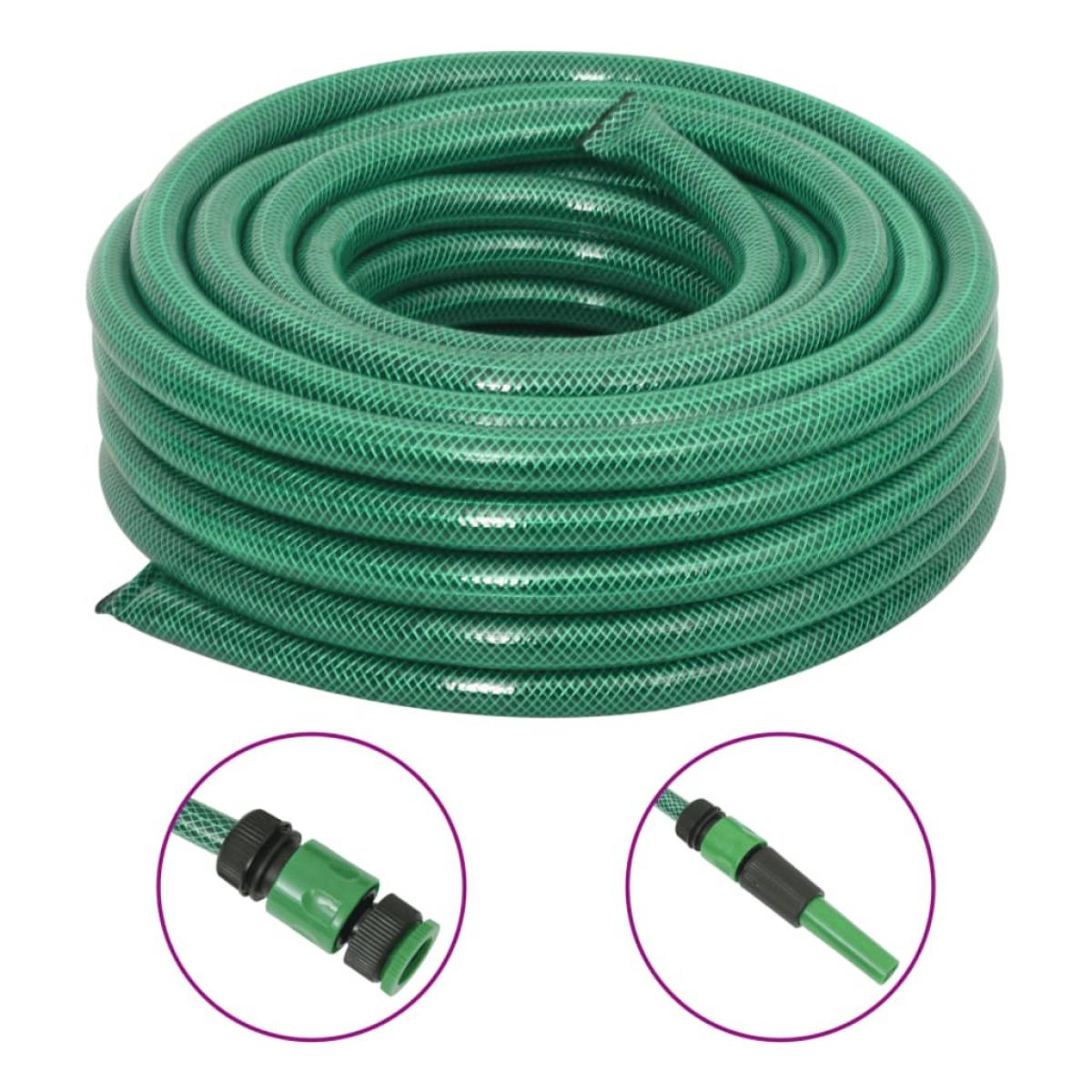 Manguera de jardín con juego de accesorios PVC verde 10 m