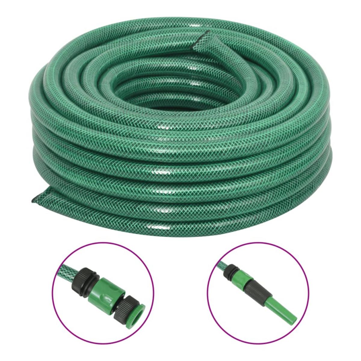 Manguera de jardín con juego de accesorios PVC verde 50 m