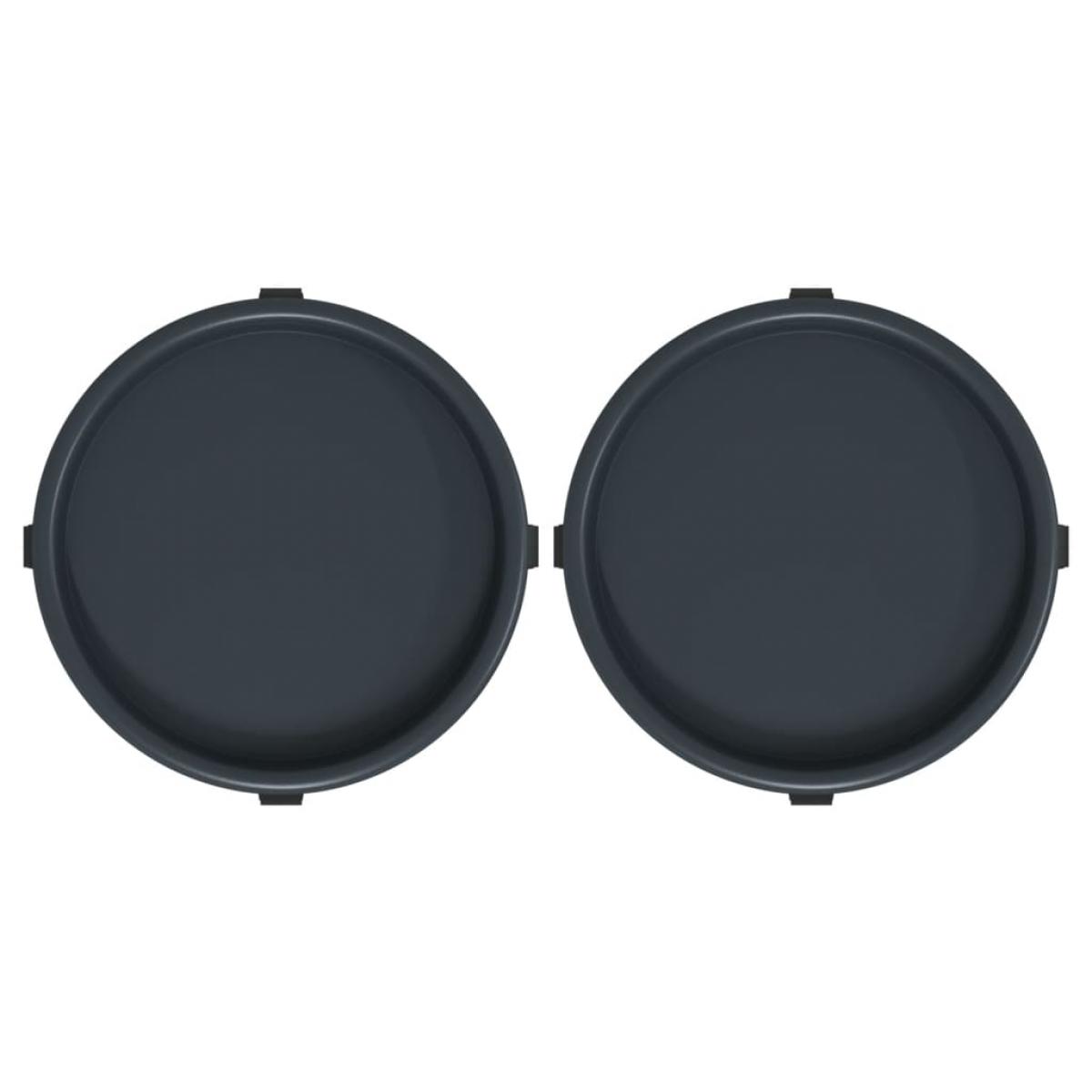 Soporte para plantas con ruedas 2 uds gris diámetro 34 cm 35 kg