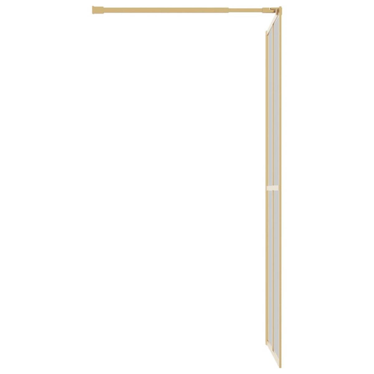 Mampara puerta ducha vidrio transparente ESG dorado 100x195 cm