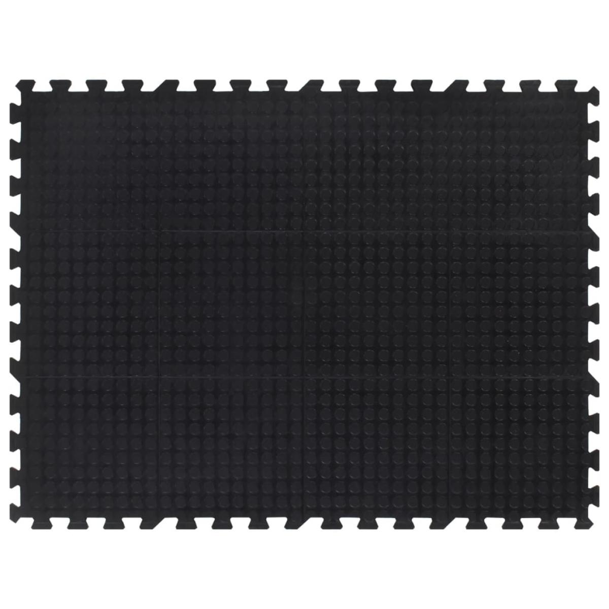 Baldosa de suelo de goma negro 12 mm 90x120 cm