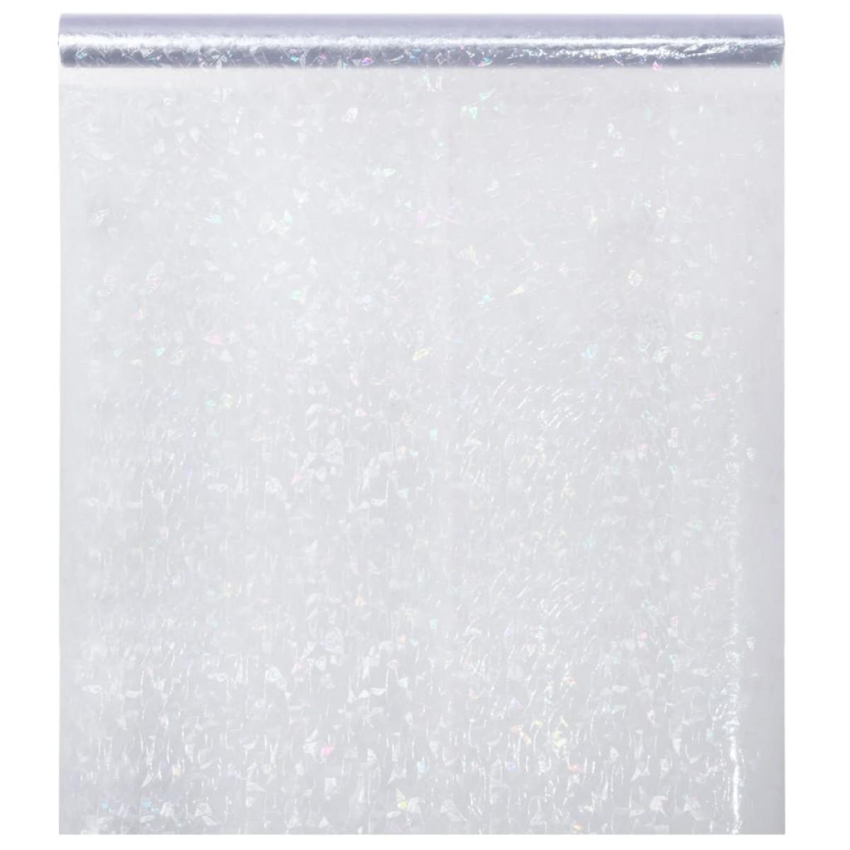 Lámina de ventana esmerilada patrón arco iris 3D PVC 45x500 cm