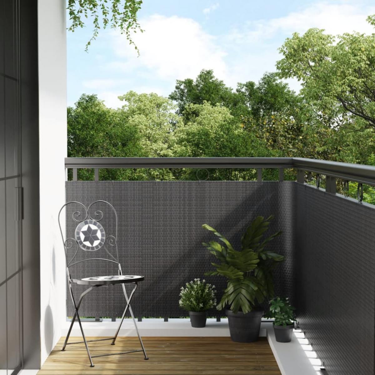 Toldo para balcón ratán sintético gris antracita 400x80 cm