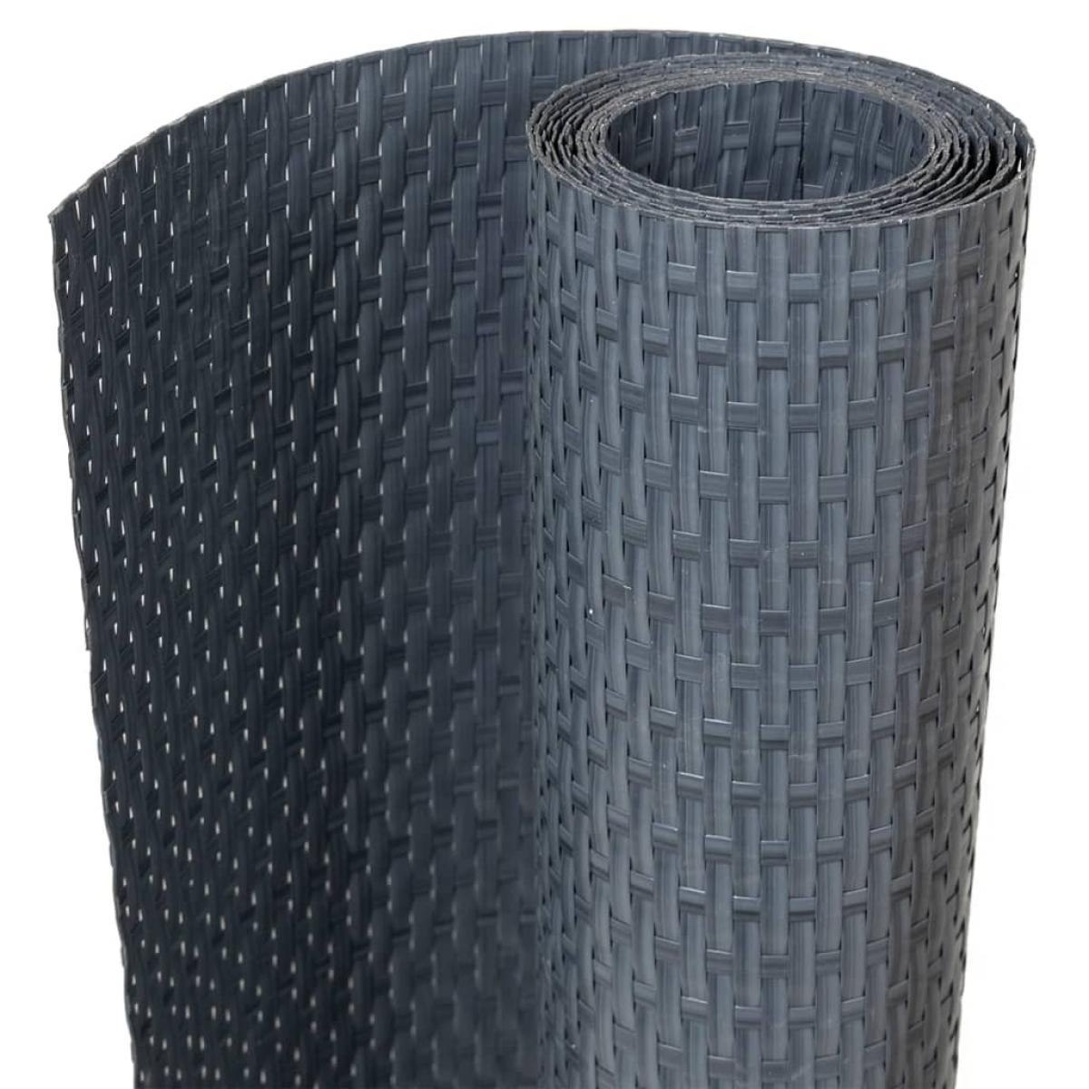 Toldo para balcón ratán sintético gris antracita 400x80 cm