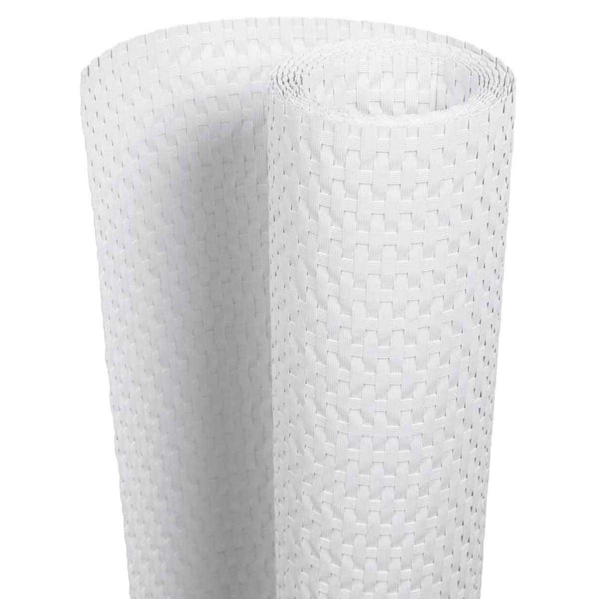 Toldo para balcón ratán sintético blanco 1000x80 cm