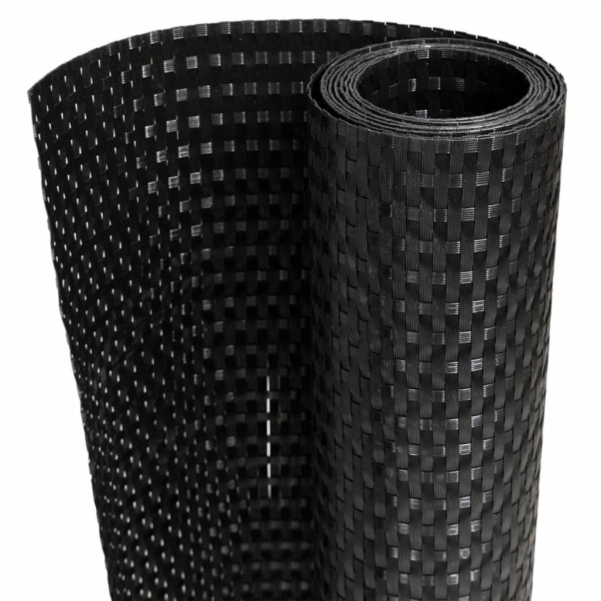 Toldo para balcón ratán sintético negro 400x90 cm