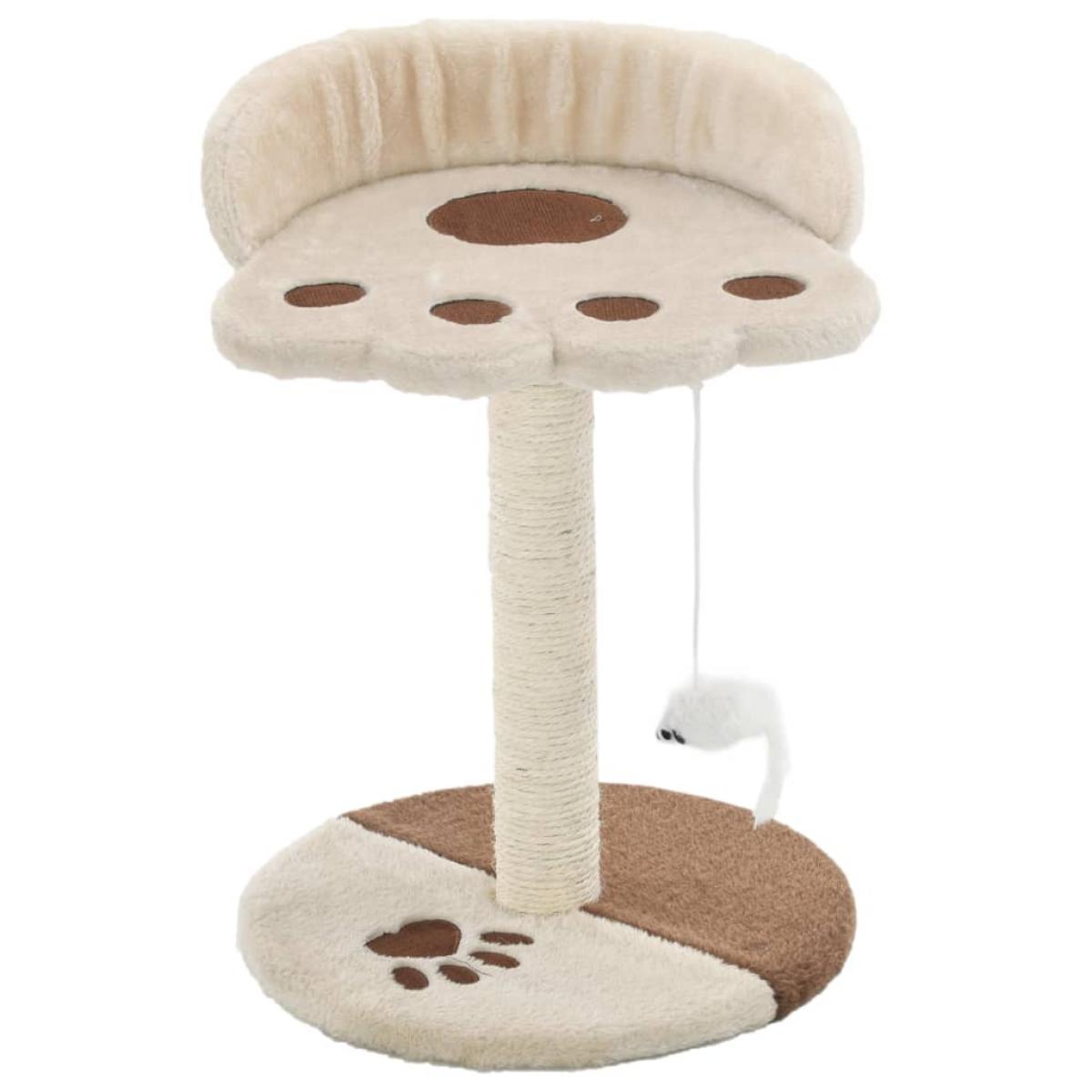 Rascador para gatos con poste de sisal 40 cm beige y marrón