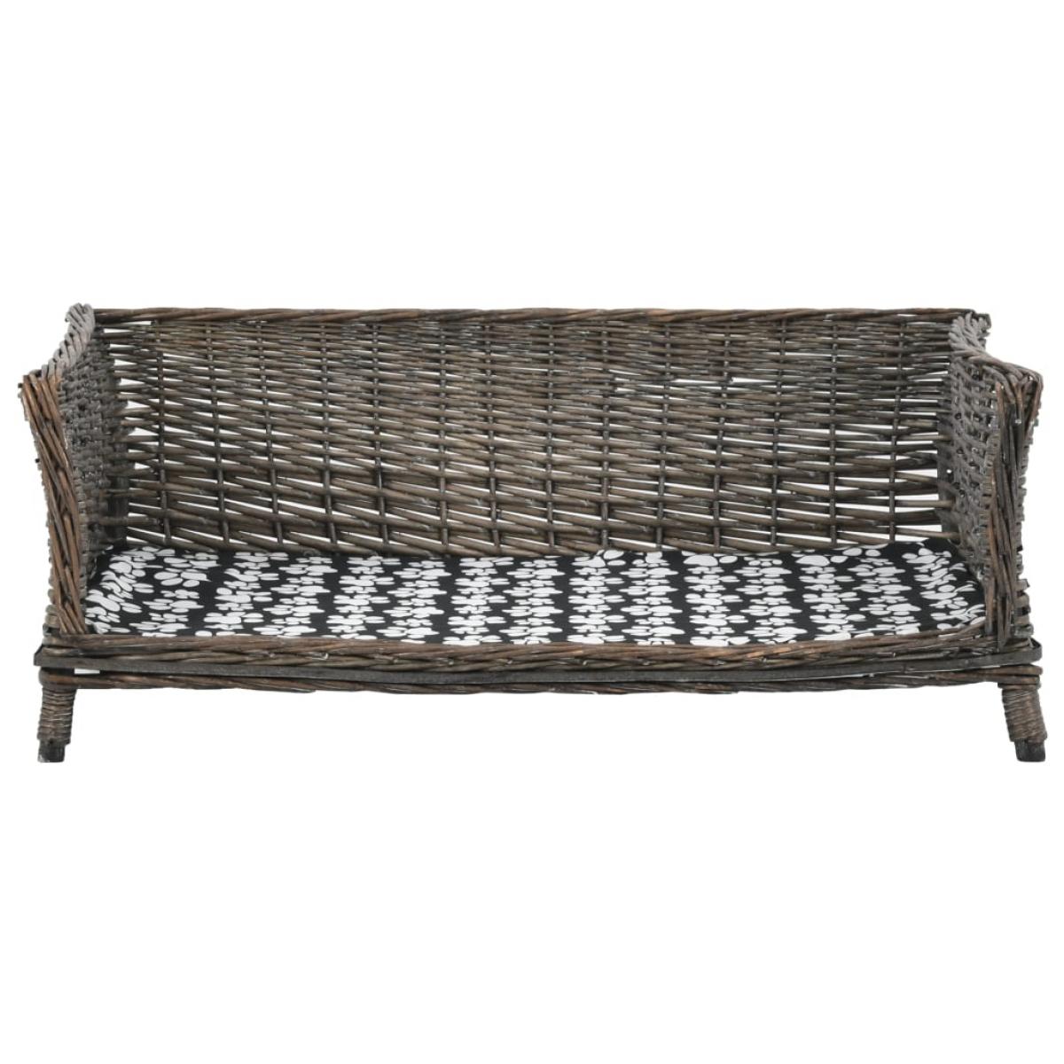 Cesta para perros con cojín sauce natural gris 90x54x35 cm
