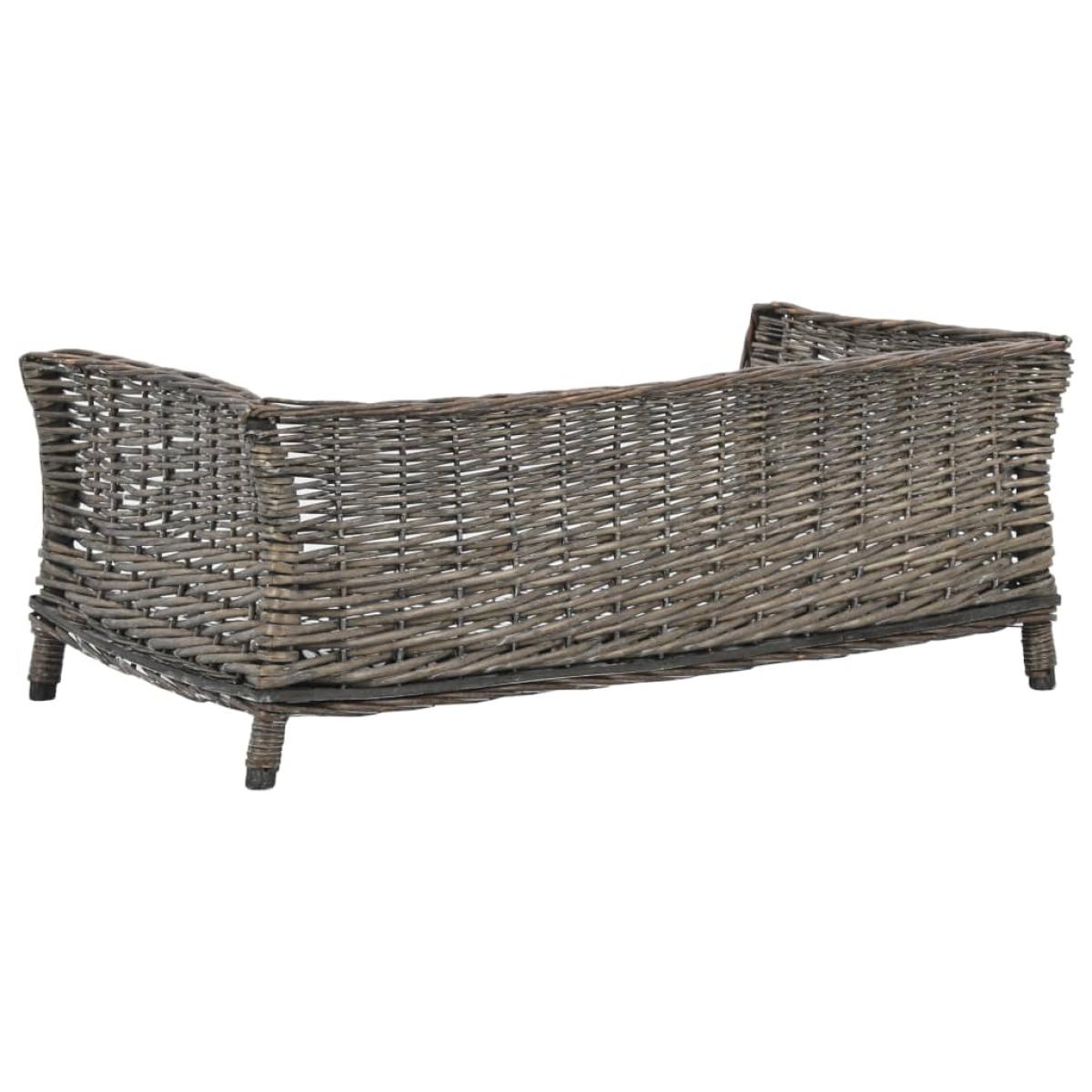 Cesta para perros con cojín sauce natural gris 90x54x35 cm