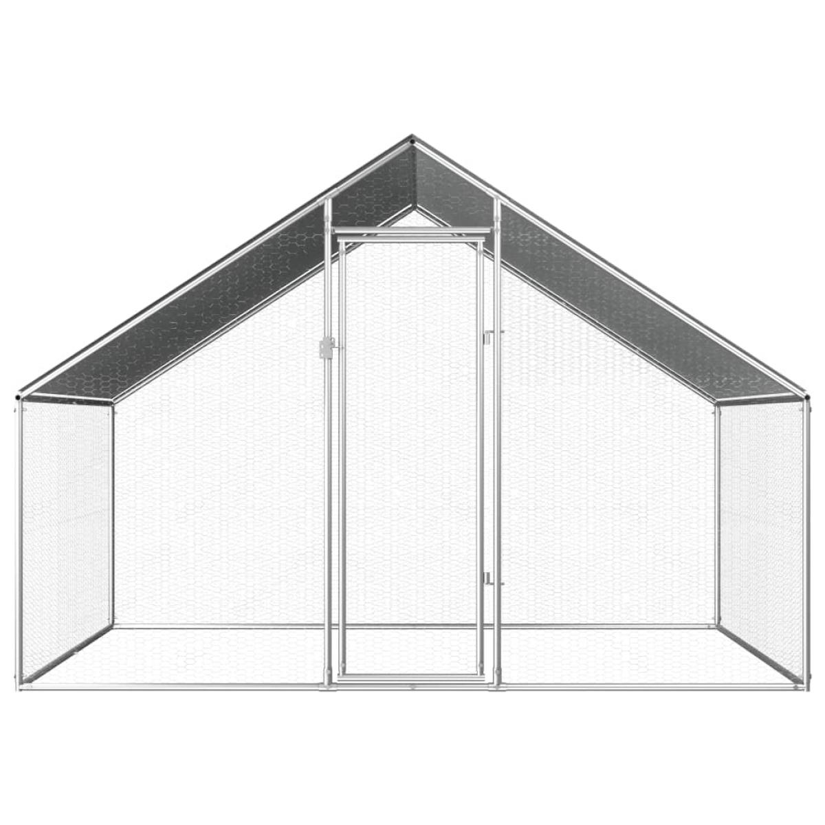 Jaula gallinero de exterior de acero galvanizado 2,75x2x1,92 m