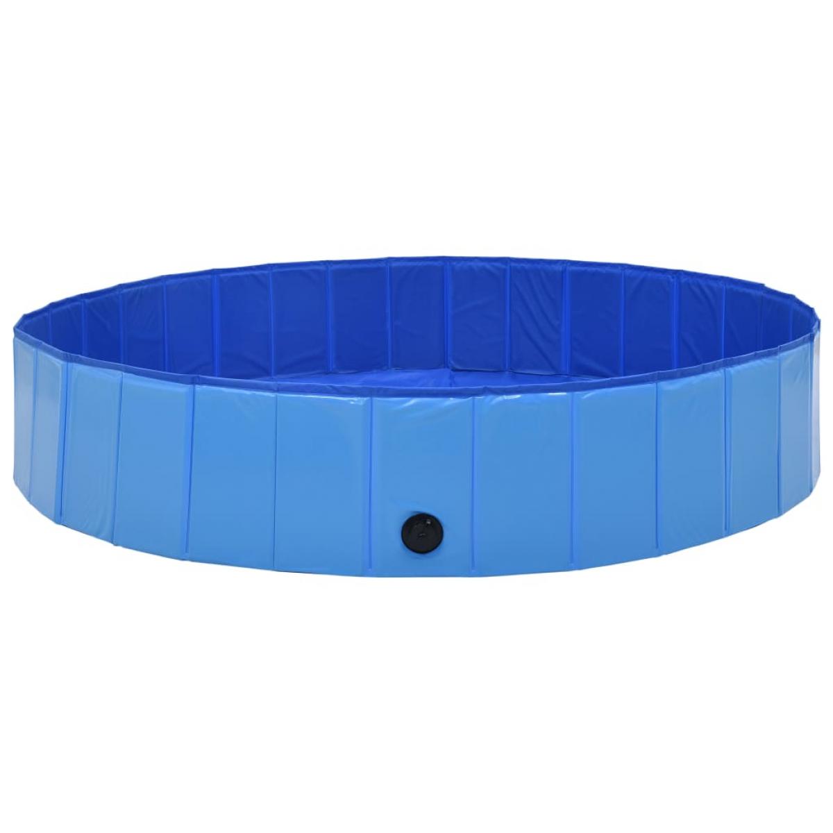 Piscina para perros plegable PVC azul 160x30 cm
