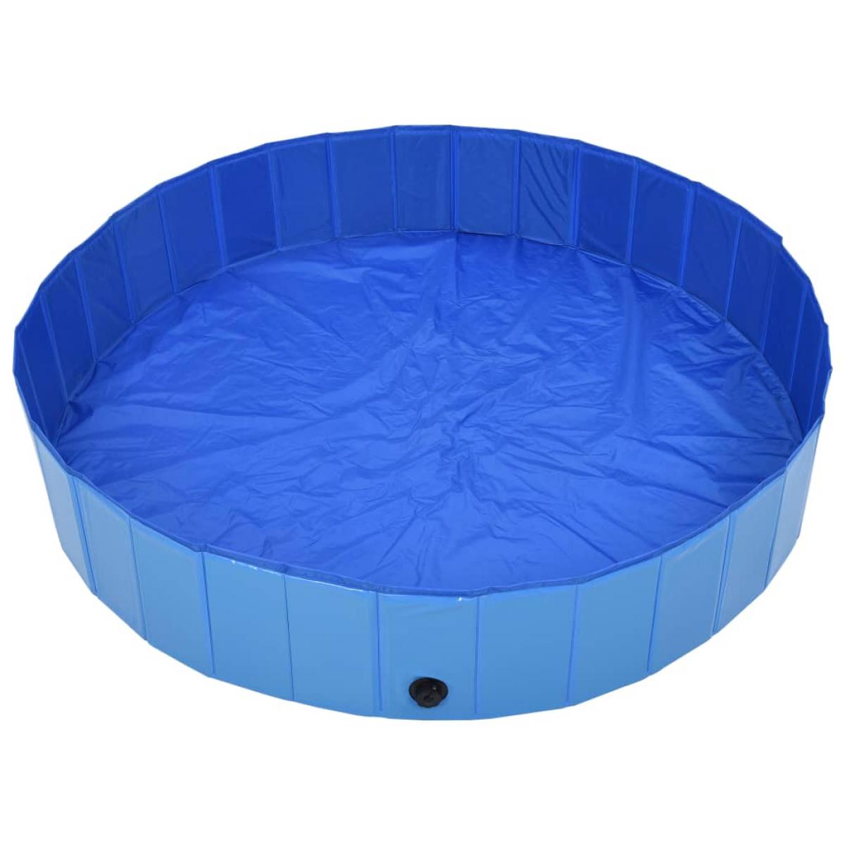 Piscina para perros plegable PVC azul 160x30 cm