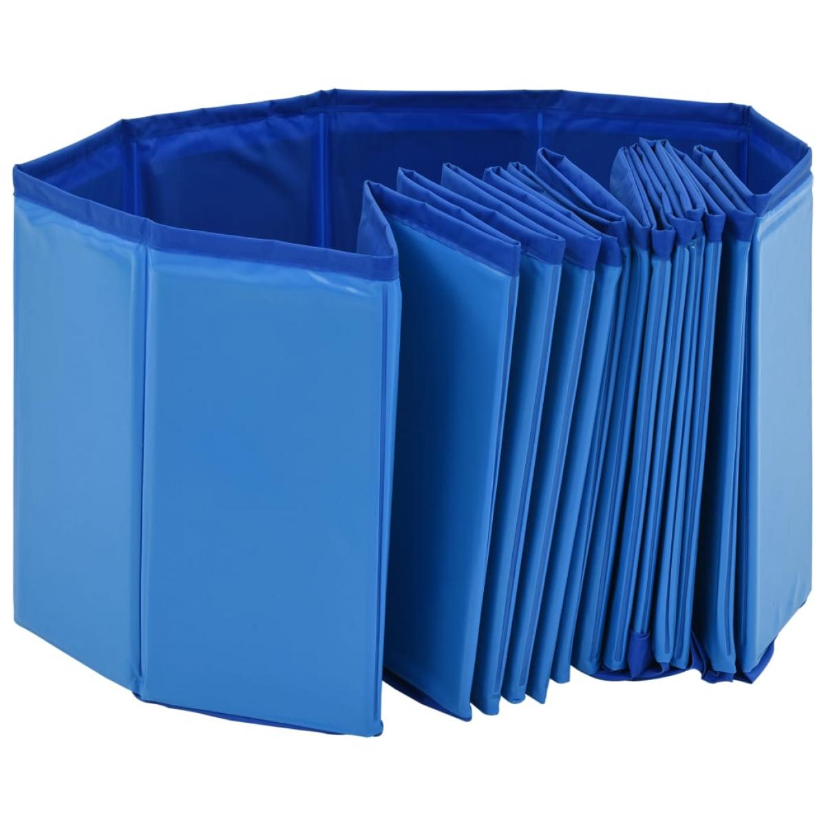 Piscina para perros plegable PVC azul 160x30 cm