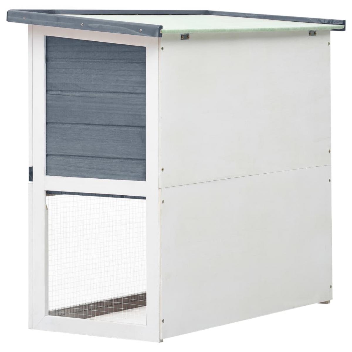 Jaula conejera con 1 puerta madera gris