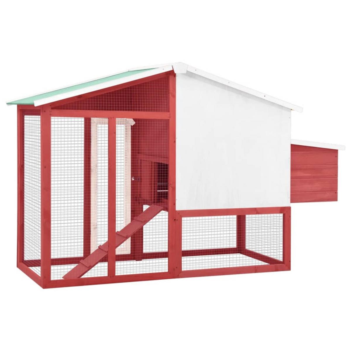 Gallinero con ponedero madera maciza de abeto blanco y rojo