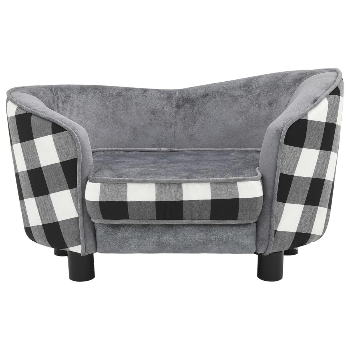 Sofá para perro felpa gris 68x38x38 cm