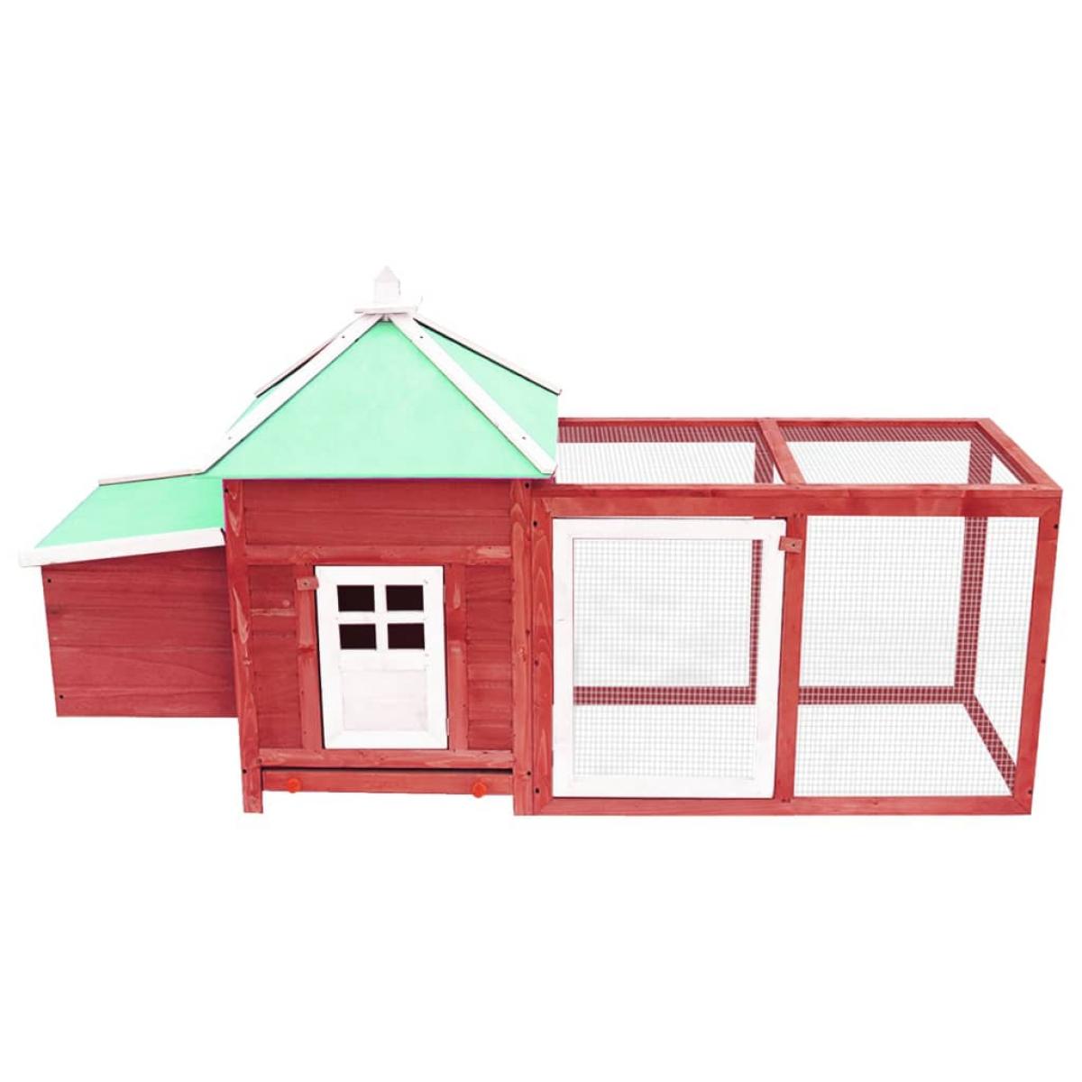 Gallinero con ponedero madera maciza  abeto rojo 190x72x102 cm