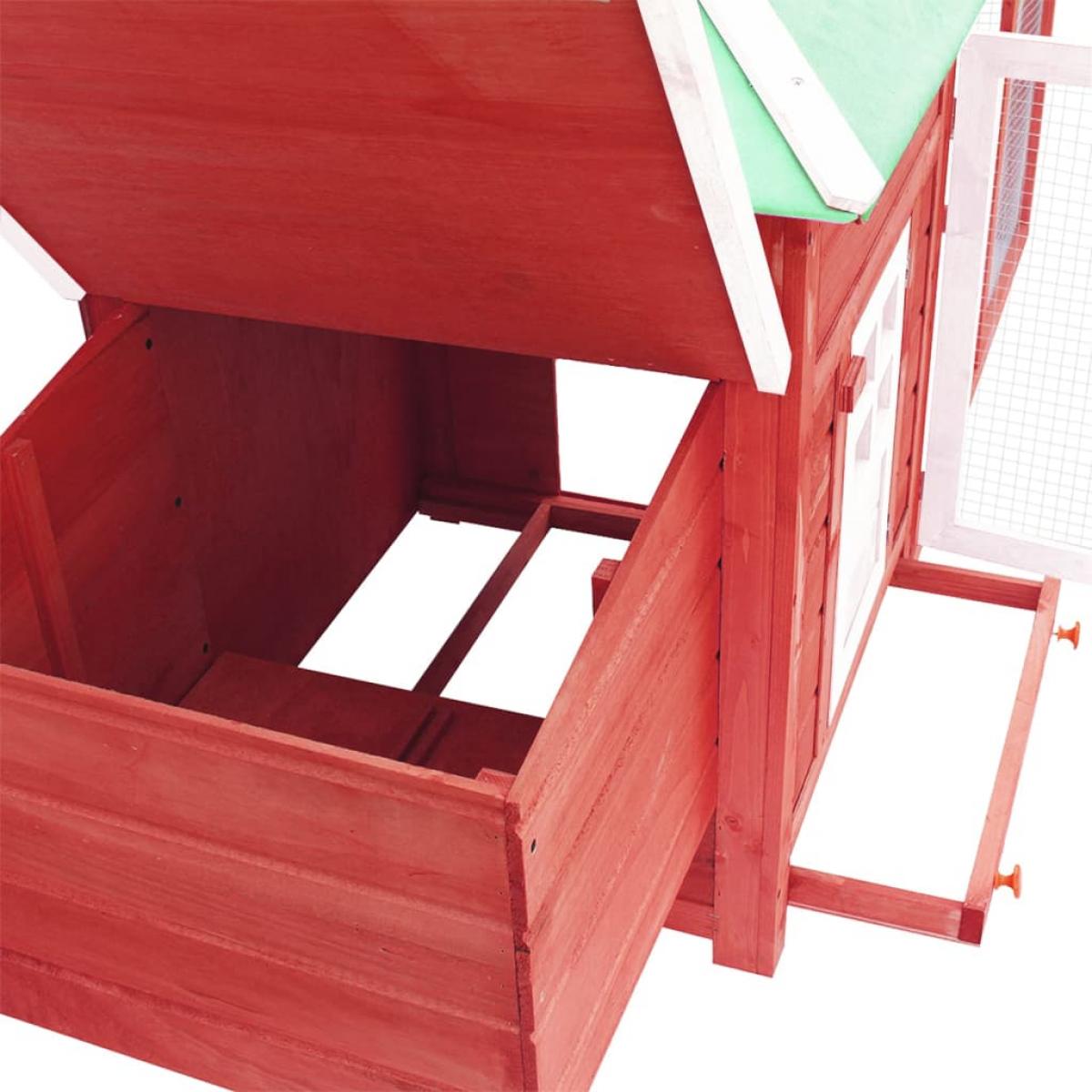 Gallinero con ponedero madera maciza  abeto rojo 190x72x102 cm