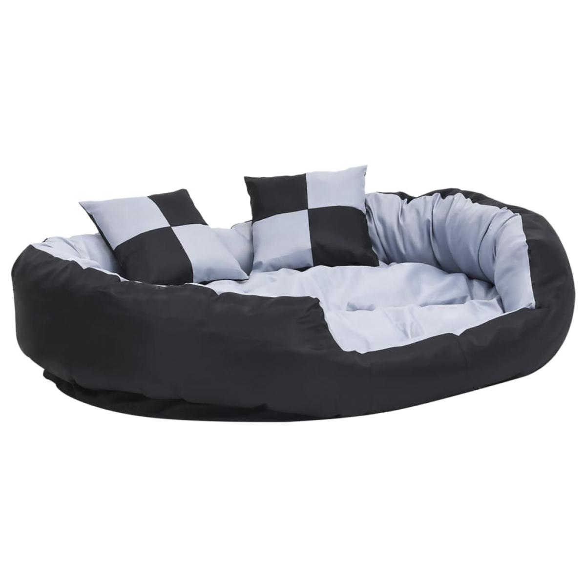 Cojín para perro reversible y lavable gris y negro 110x80x23 cm