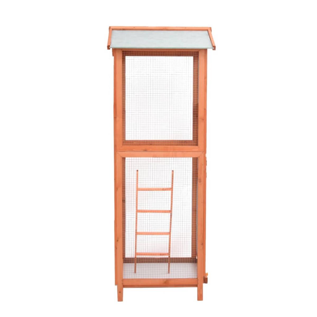 Jaula para pájaros madera maciza de abeto 68x62x166 cm