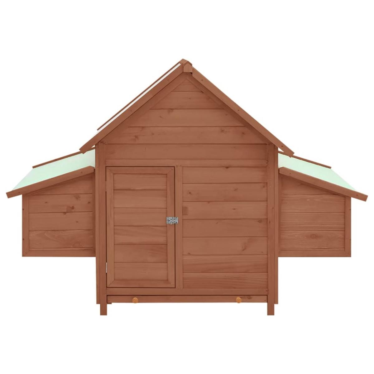 Gallinero madera maciza de abeto moca y blanco 152x96x110 cm