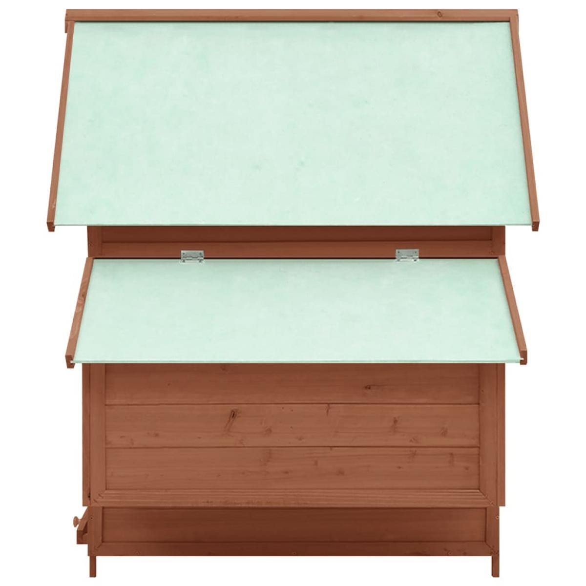Gallinero madera maciza de abeto moca y blanco 152x96x110 cm