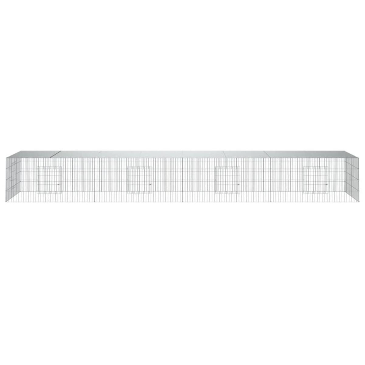 Jaula para conejos 4 paneles hierro galvanizado 433x109x54 cm