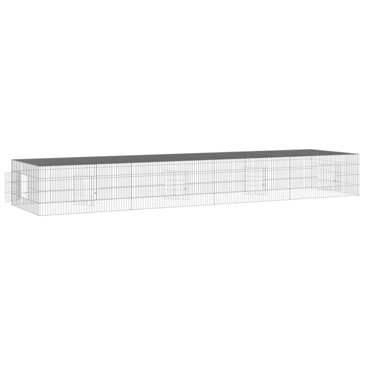 Jaula para conejos 4 paneles hierro galvanizado 433x109x54 cm