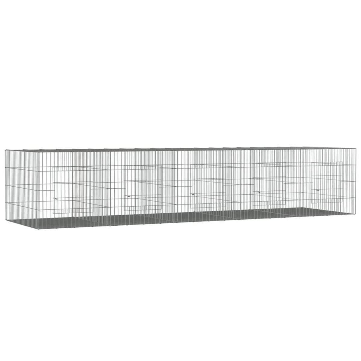 Jaula para conejos 5 paneles hierro galvanizado 273x79x54 cm