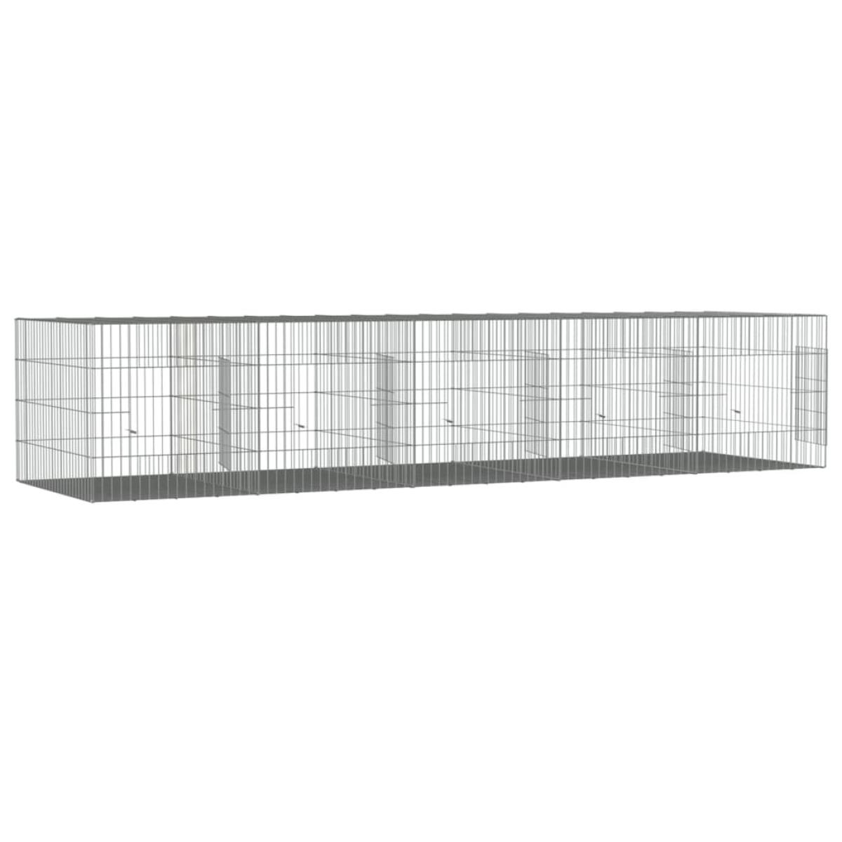 Jaula para conejos 5 paneles hierro galvanizado 273x79x54 cm