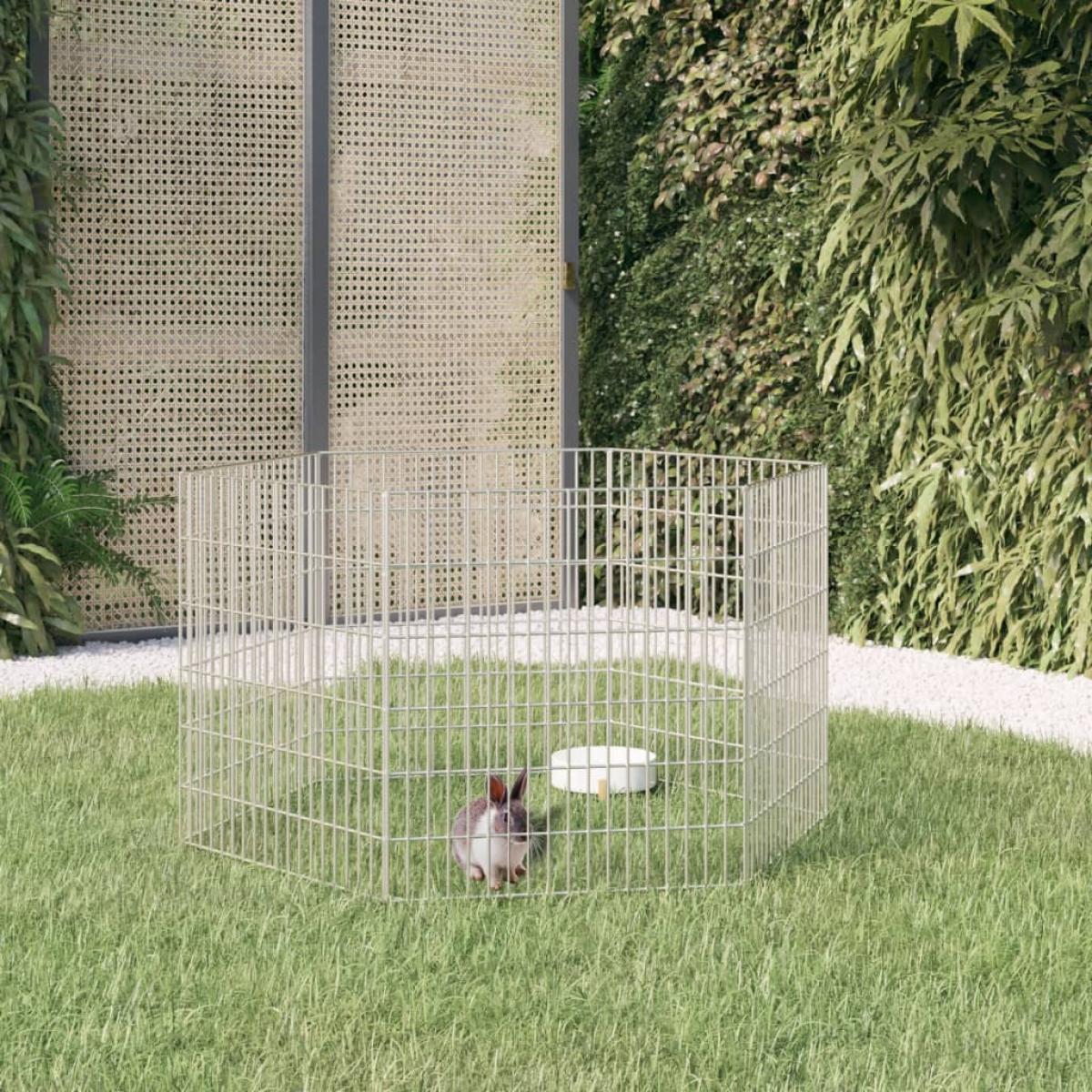 Recinto animales corral 6 paneles hierro galvanizado 54x60 cm