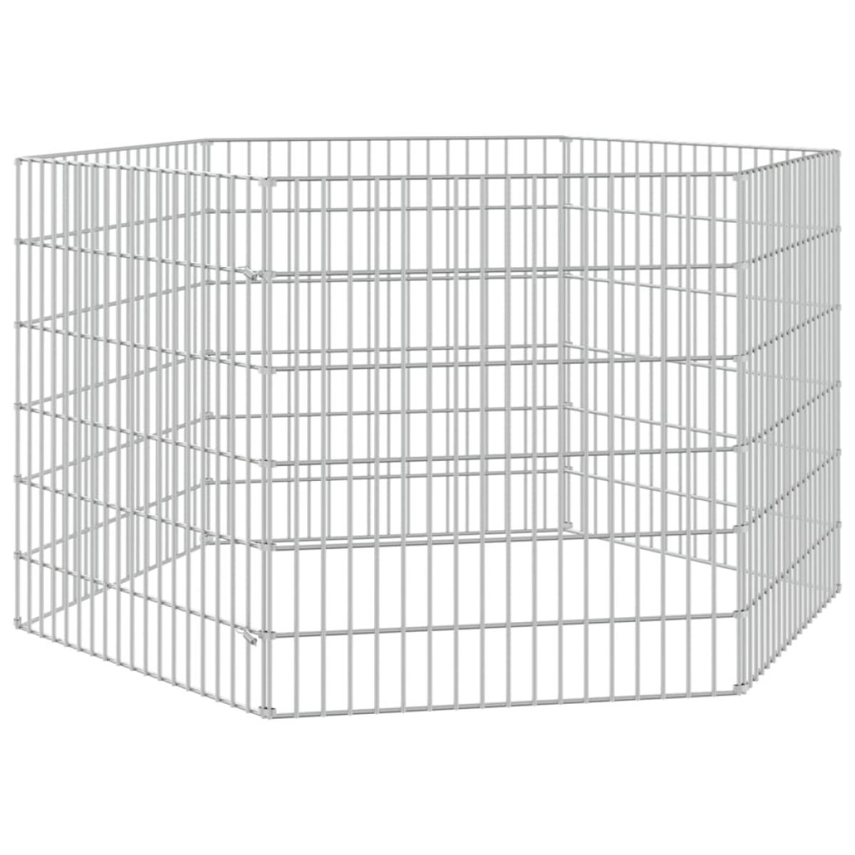 Recinto animales corral 6 paneles hierro galvanizado 54x60 cm