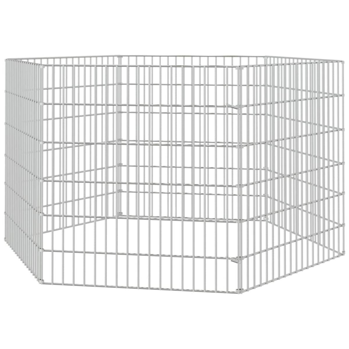 Recinto animales corral 6 paneles hierro galvanizado 54x60 cm