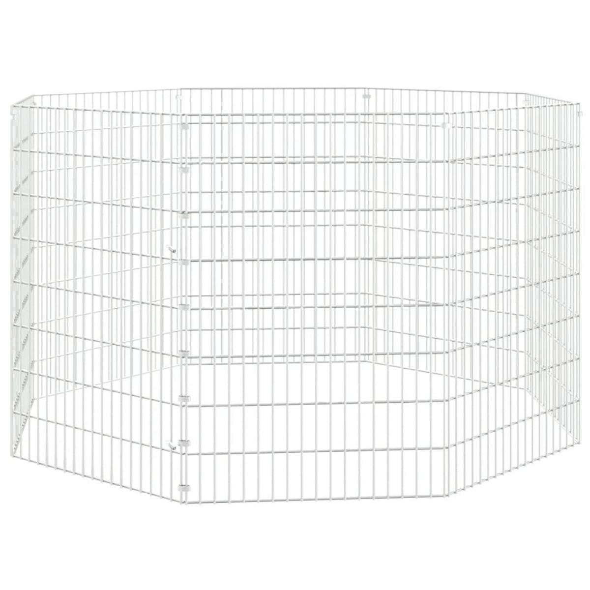 Recinto animales corral 8 paneles hierro galvanizado 54x80 cm