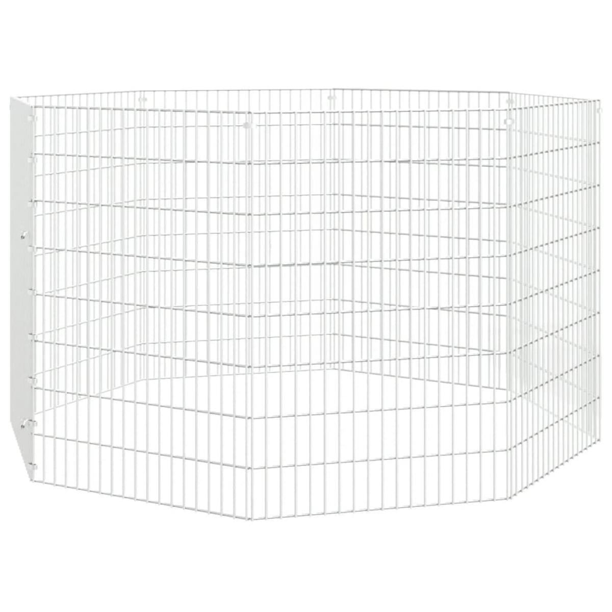 Recinto animales corral 8 paneles hierro galvanizado 54x80 cm
