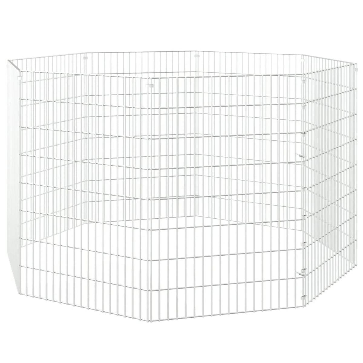 Recinto animales corral 8 paneles hierro galvanizado 54x80 cm