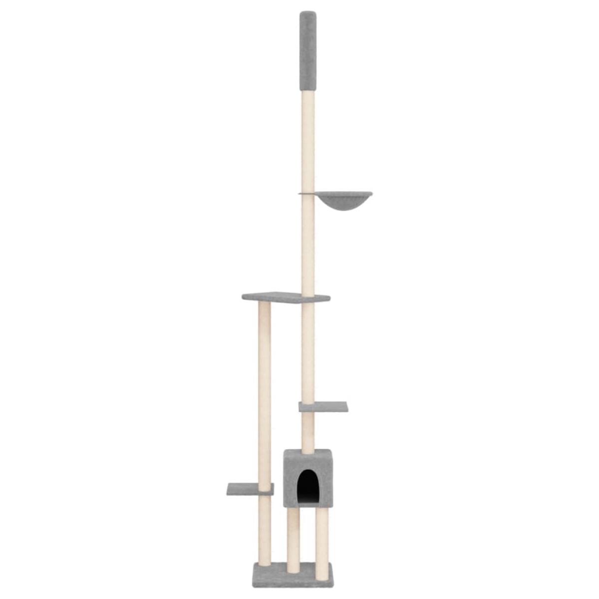 Árbol rascador gatos suelo a techo gris claro 258,5-284,5 cm