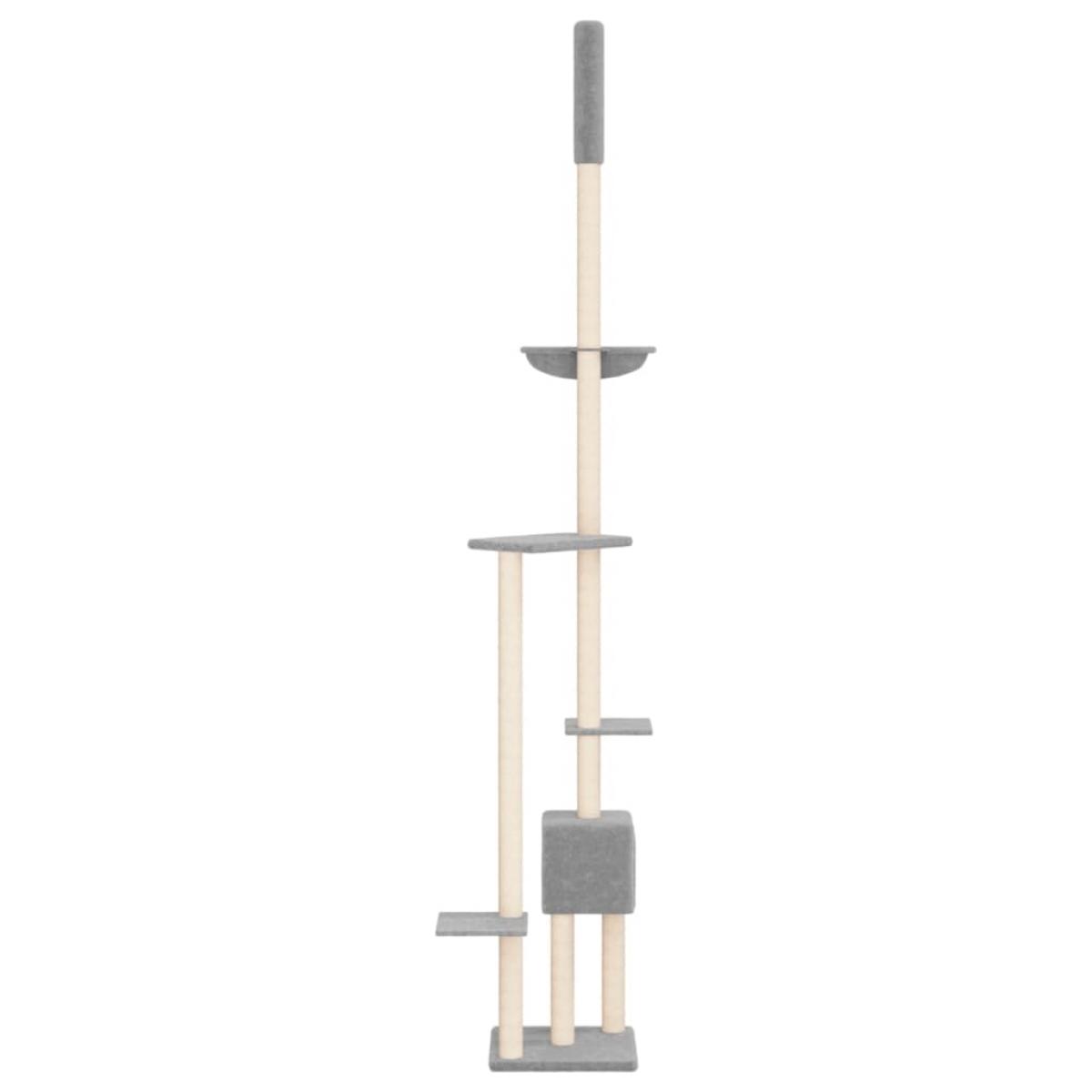 Árbol rascador gatos suelo a techo gris claro 258,5-284,5 cm
